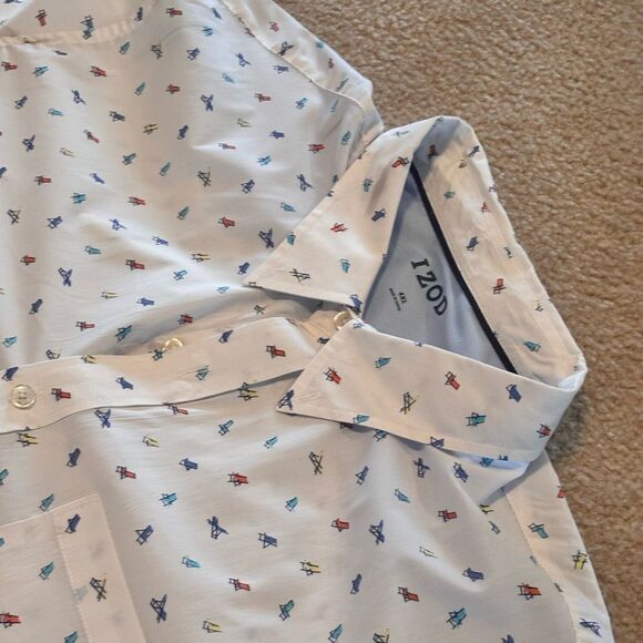 Izod Men's White Patterned Shirt - Picture 2 of 4